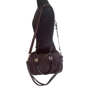 Montana West LG Satchel Top Handle Crossbody Greek Key Embellished 13x10x5‎ EUC